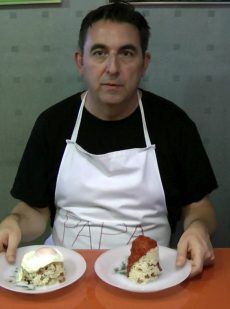 Arroz blanco con bacon y jamón